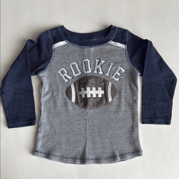 Mud Pie Other - Mud Pie Long Sleeve Shirt “Rookie” Football Blue and Gray Boys  2T